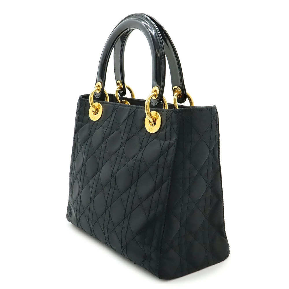 Dior Tote Handbag Cannage Christian Bag Lady Black